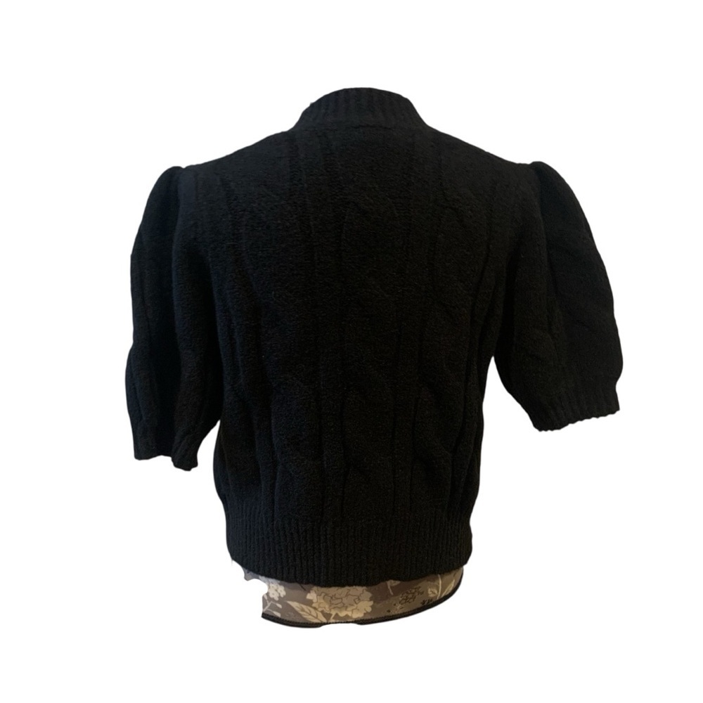 Elegant Black Women's Puff Sleeve  Sweater size medium 8/10 NWT - Picture 3 of 5